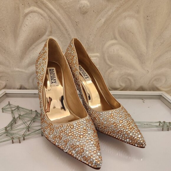 Badgley Mischka Embellished Heels. NWT. Size 6 - Picture 1 of 9